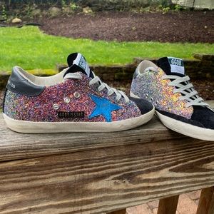 Golden goose glitter superstar low-top sneakers